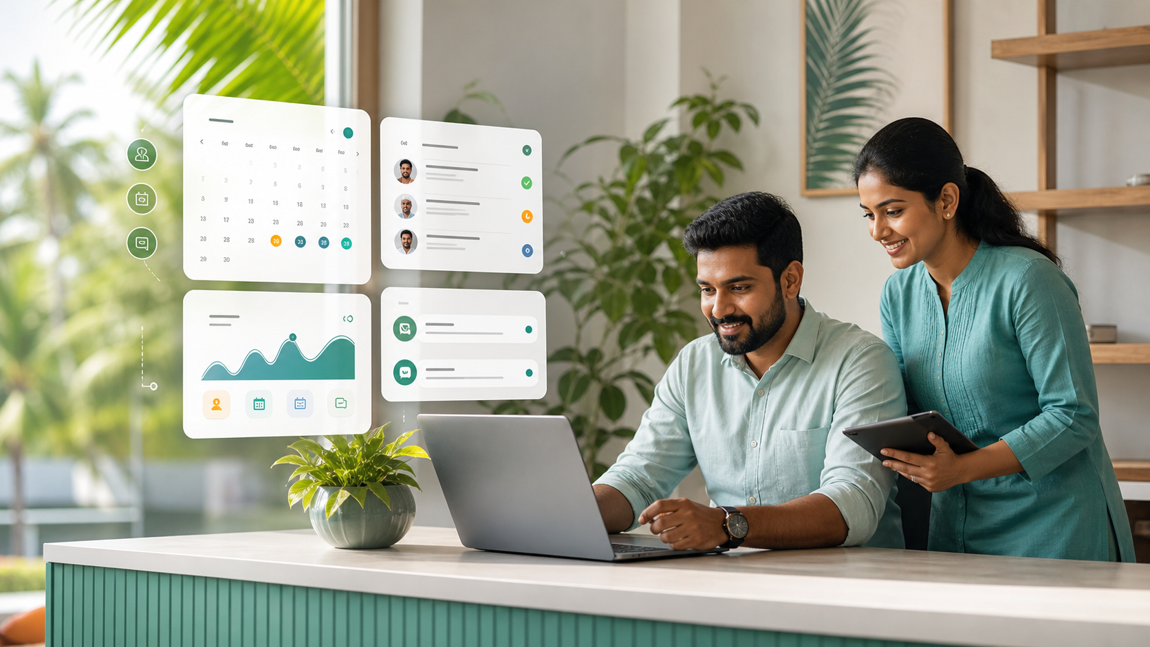 Kerala service business team using appointment and customer dashboard tools