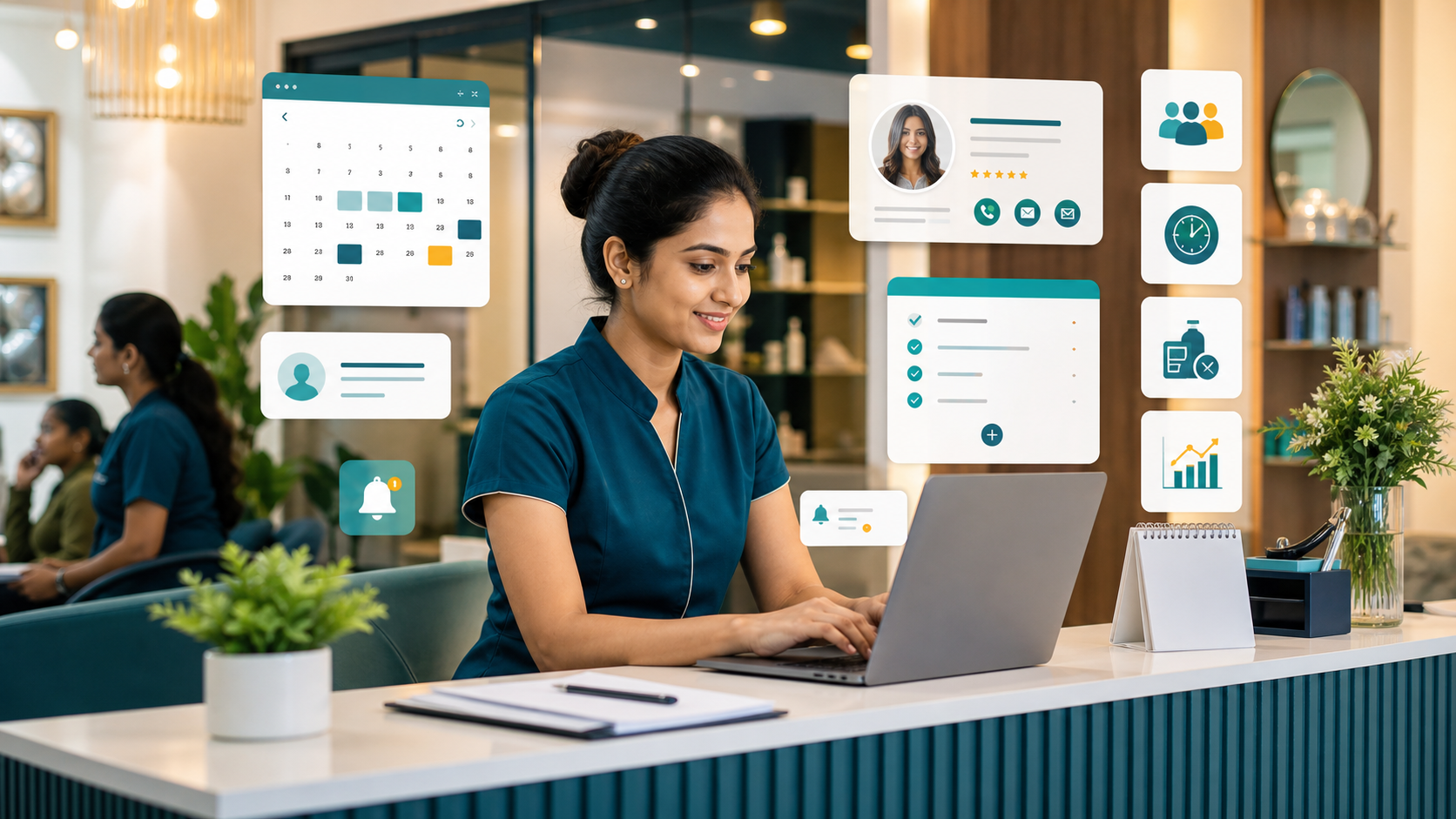 Appointment booking and customer management dashboard for Indian clinics, salons, and service providers
